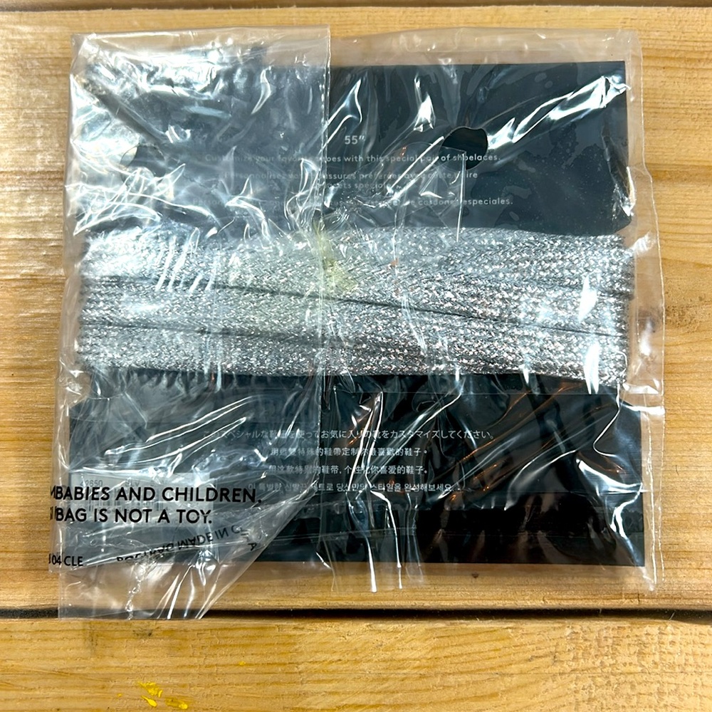 Coach Silver Glitter Shoelaces - Picture 2 of 3